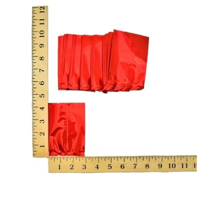 3&quot; RED FOIL POUCH APPROX. 100&#39;s