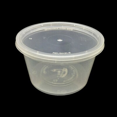 S16 MICROWAVABLE CLEAR BODY &amp; LID 500ML 50&#39;s