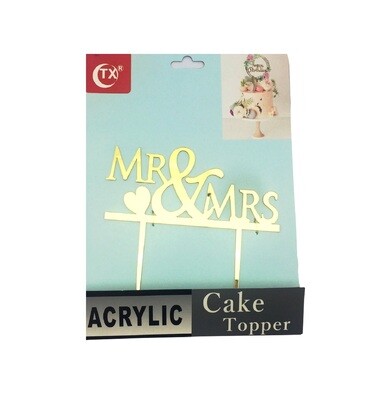 ACRYLIC MR&amp;MRS GOLD TOPPER MM1