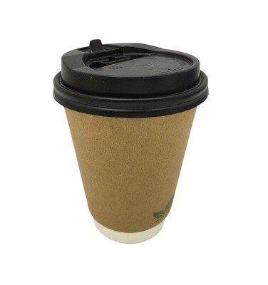PAPER CUP 12OZ DOUBLE WALL WITH LID 10&#39;s