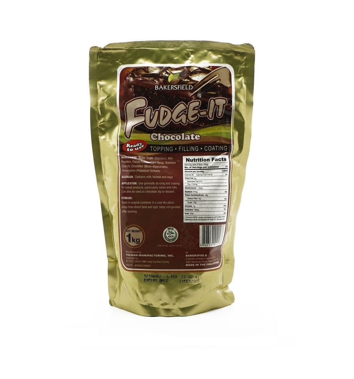 BAKERSFIELD FUDGE IT CHOCOLATE 1kg