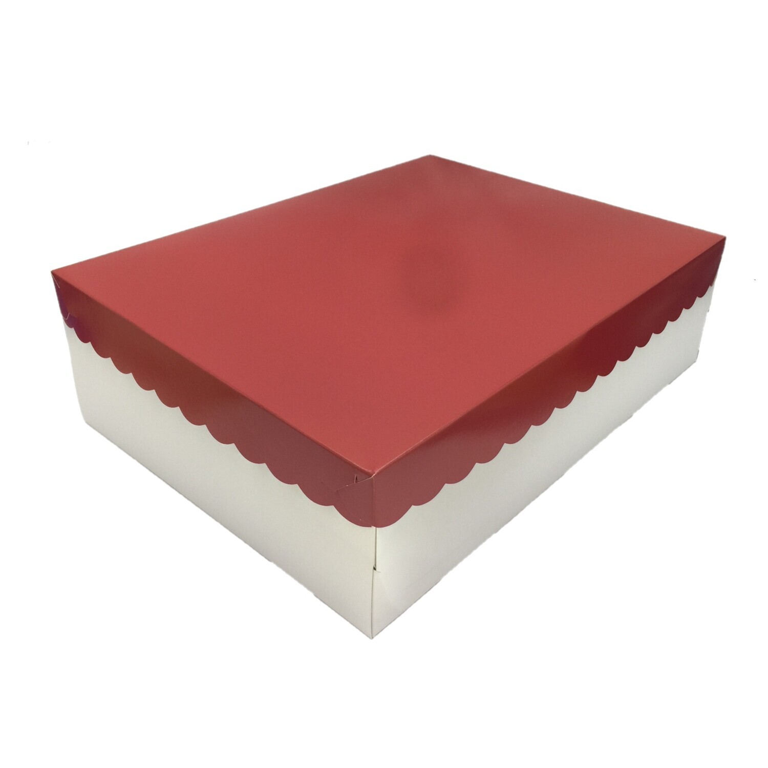 12&quot; X 16&quot; X 4½&quot; SCALLOPED RED WHITE BOTTOM 10&#39;s