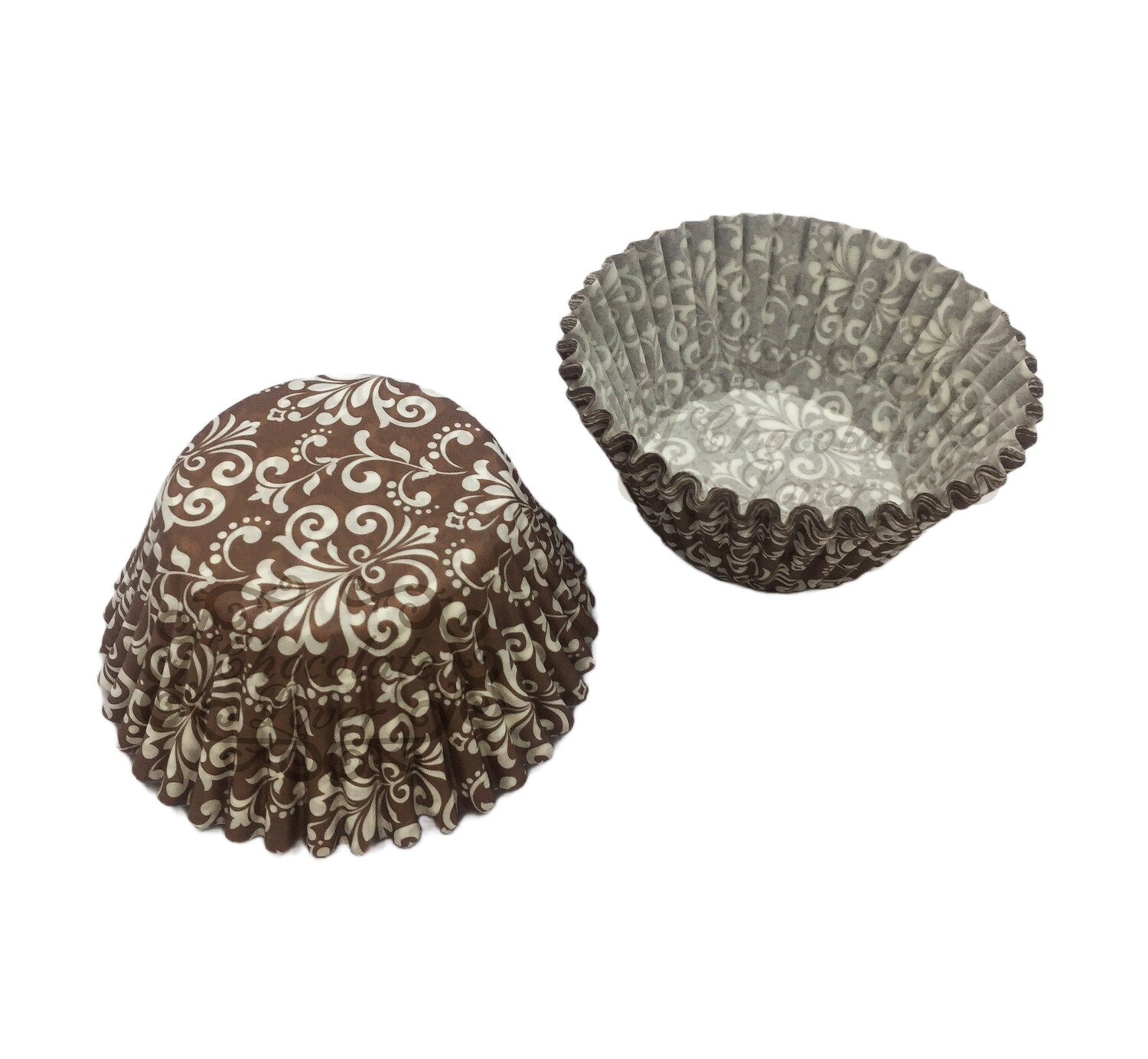 3OZ CUPCAKE LINER CHOCOLATE DAMASK 200&#39;s