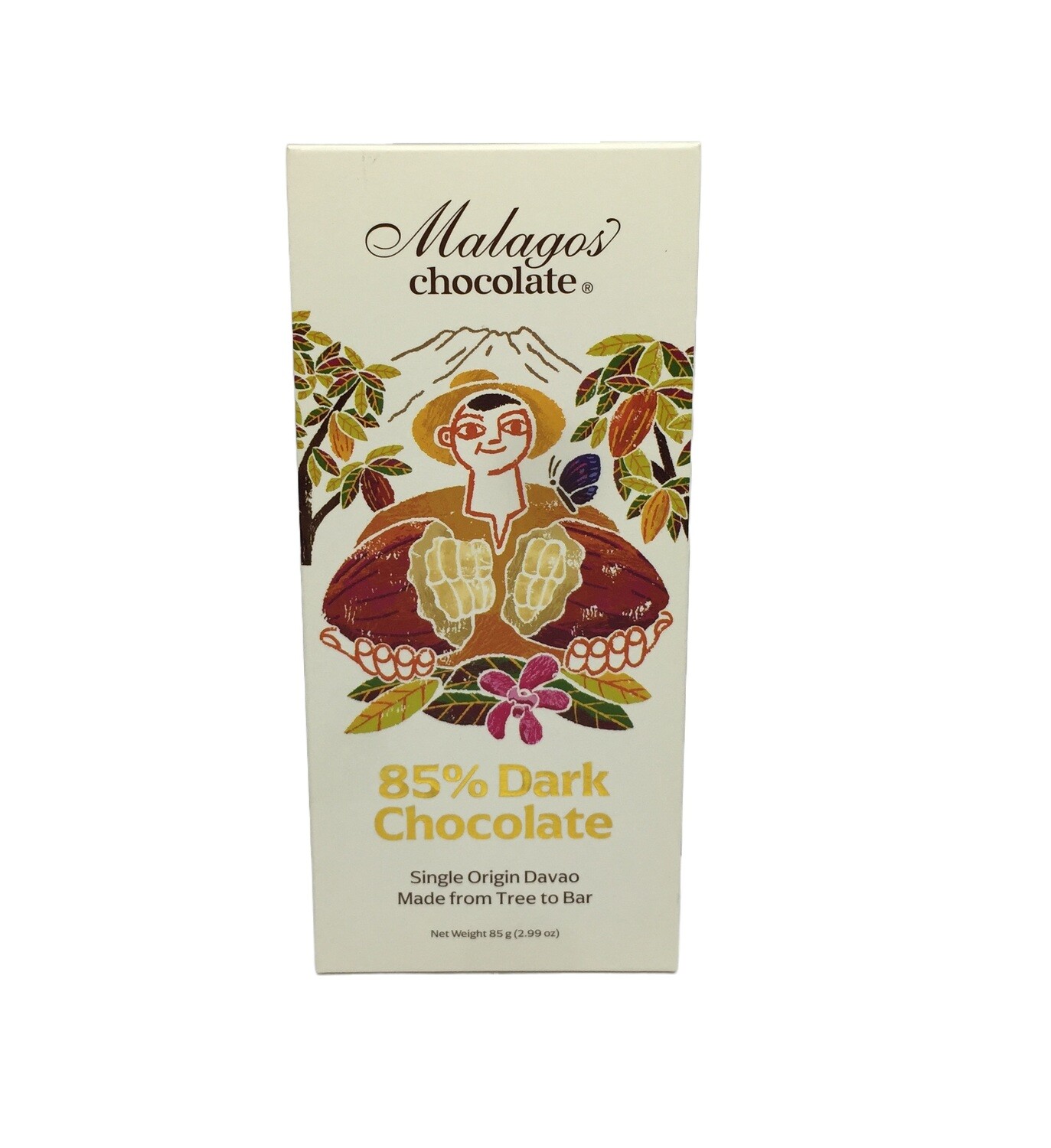 MALAGOS 85% DARK CHOCOLATE 85g