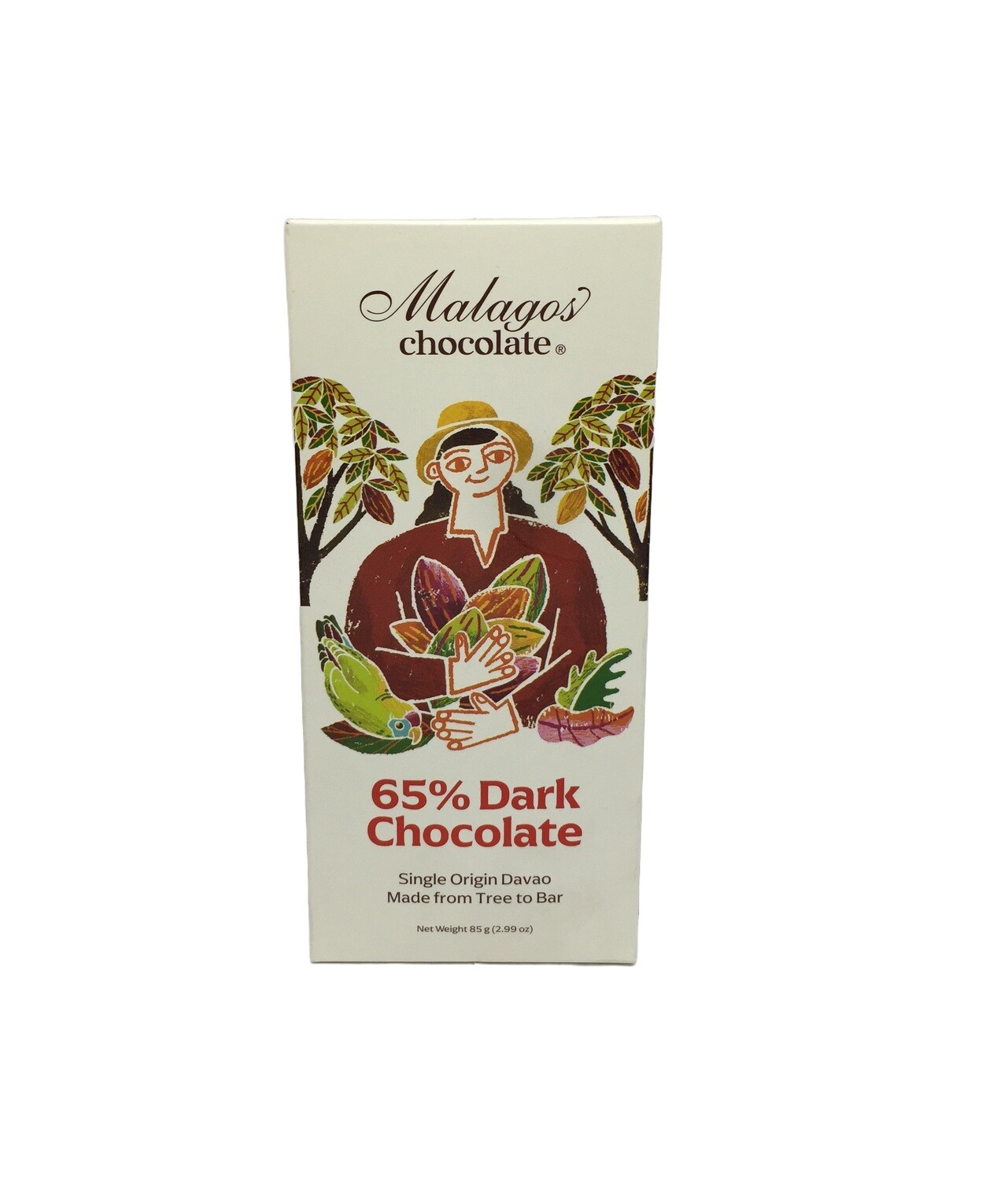 MALAGOS 65% DARK CHOCOLATE 85g