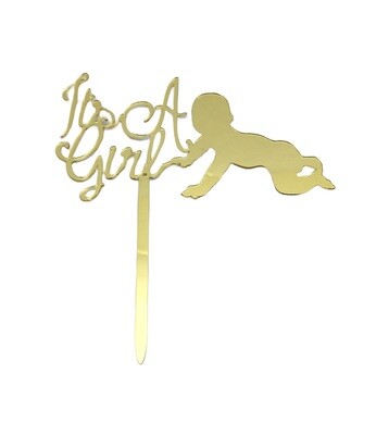 ACRYLIC TOPPER GOLD IT&#39;S A GIRL
