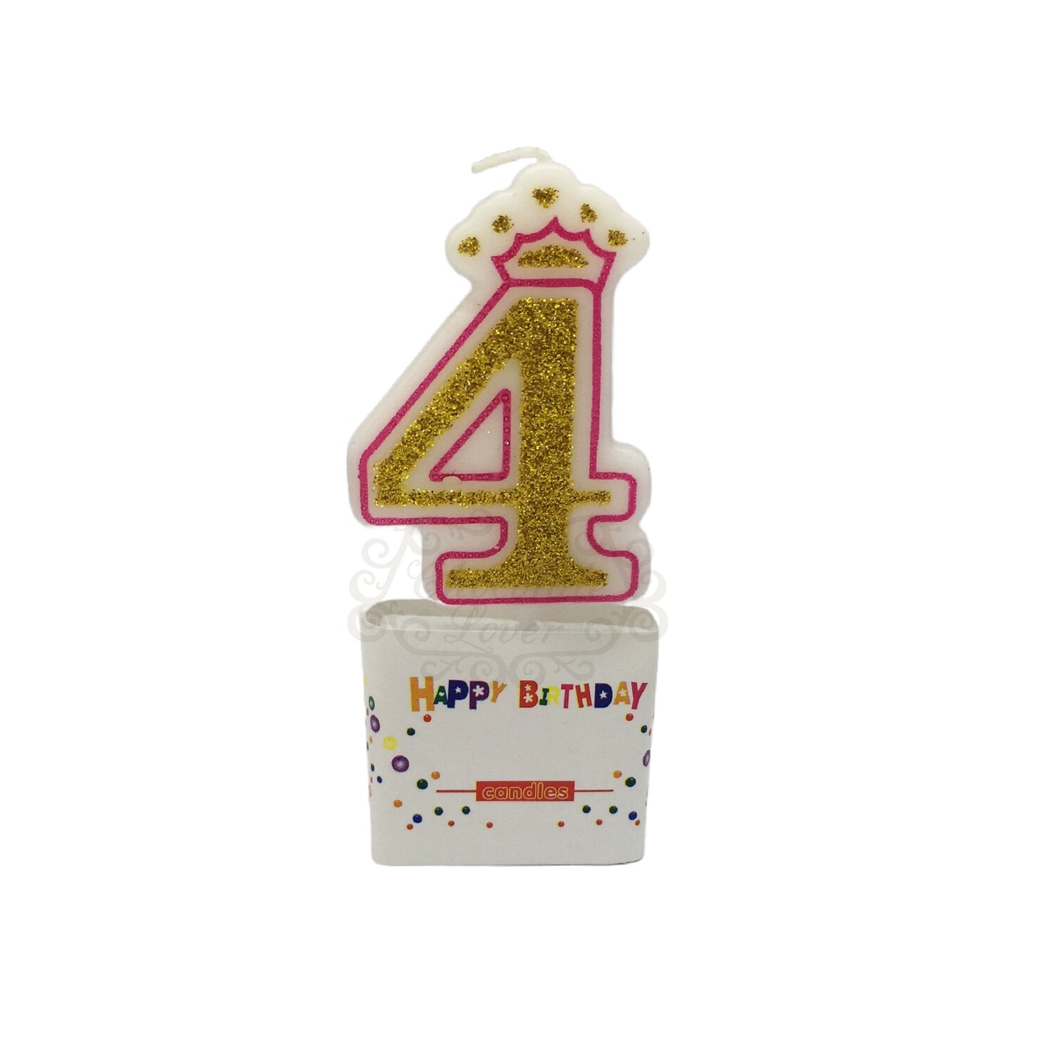 NUMBER CANDLE GLITTERS PINK #4