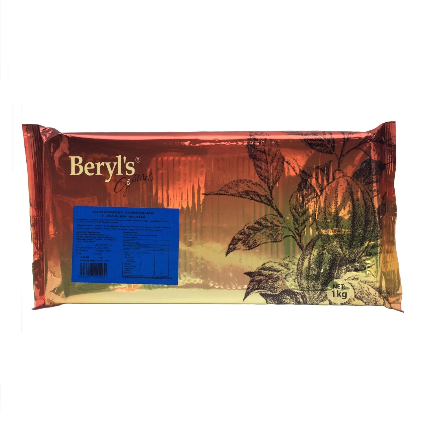 BERYL&#39;S SEMI-SWEET CHOCOLATE COMPOUND 1kg
