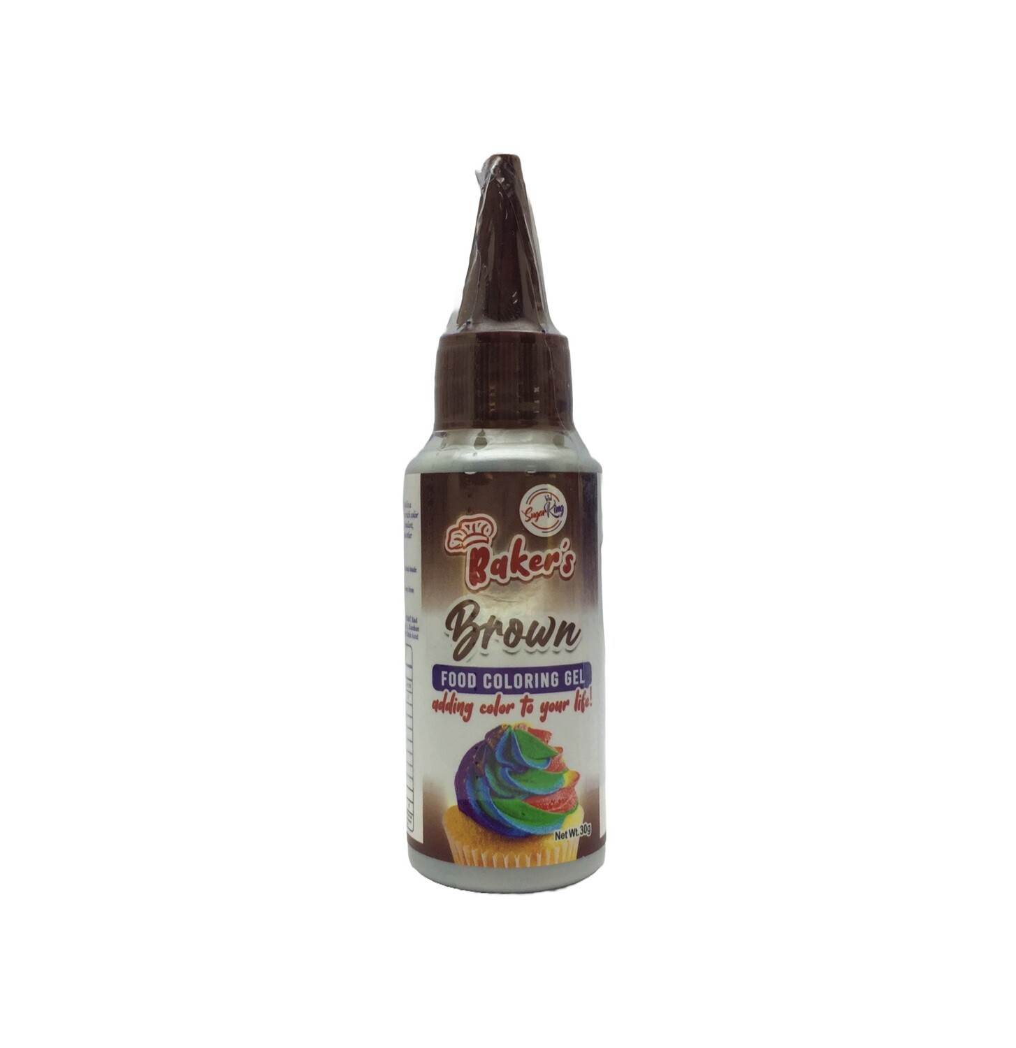 SUGAR KING  BAKER&#39;S FOOD COLORING GEL BROWN 30g