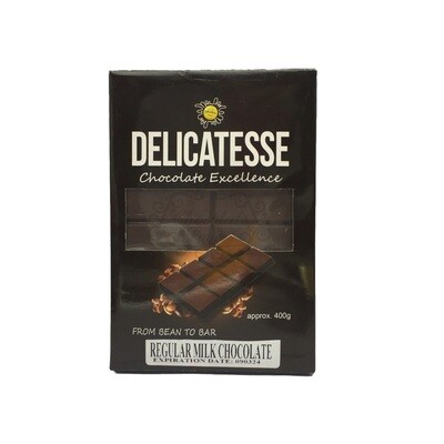 DELICATESSE REGULAR MILK CHOCOLATE W/ LIQUOR 400g