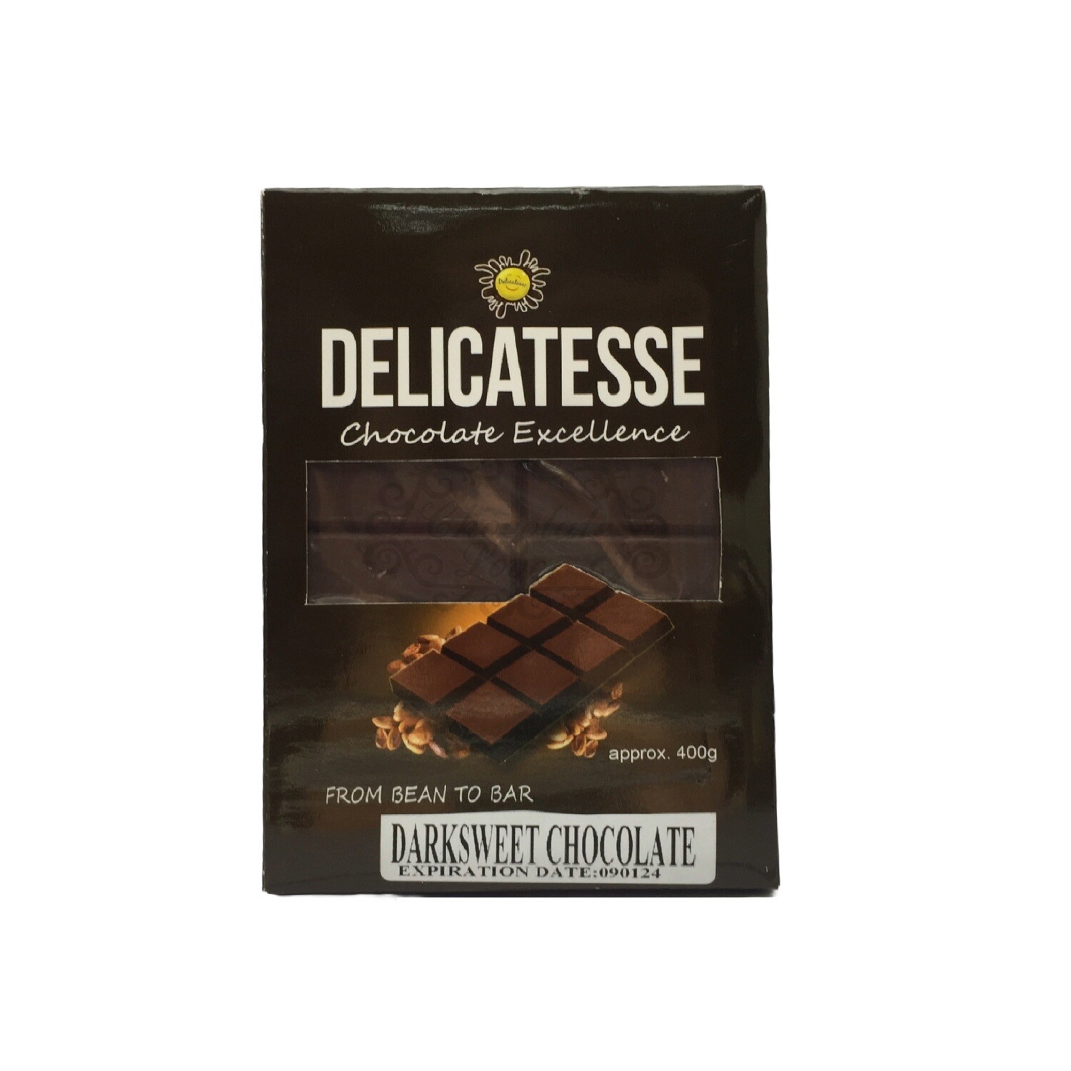 DELICATESSE DARK SWEET CHOCOLATE BAR 400G
