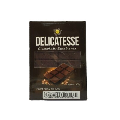 DELICATESSE DARK SWEET CHOCOLATE BAR 400G