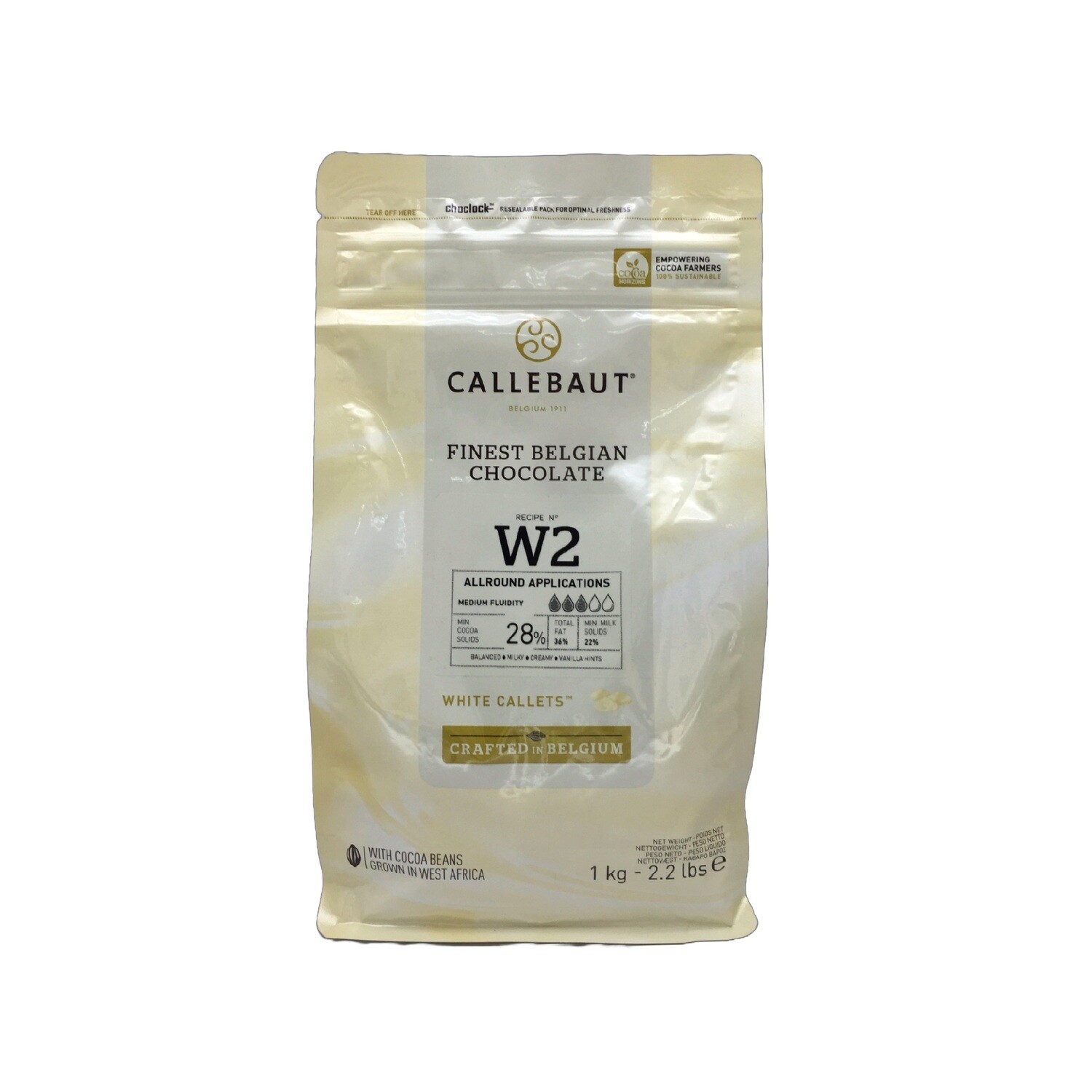CALLEBAUT N°W2 WHITE CALLETS CHOCOLATE 1kg