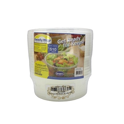 S10 MICROWAVABLE CLEAR BODY &amp; LID 250ML 10&#39;s