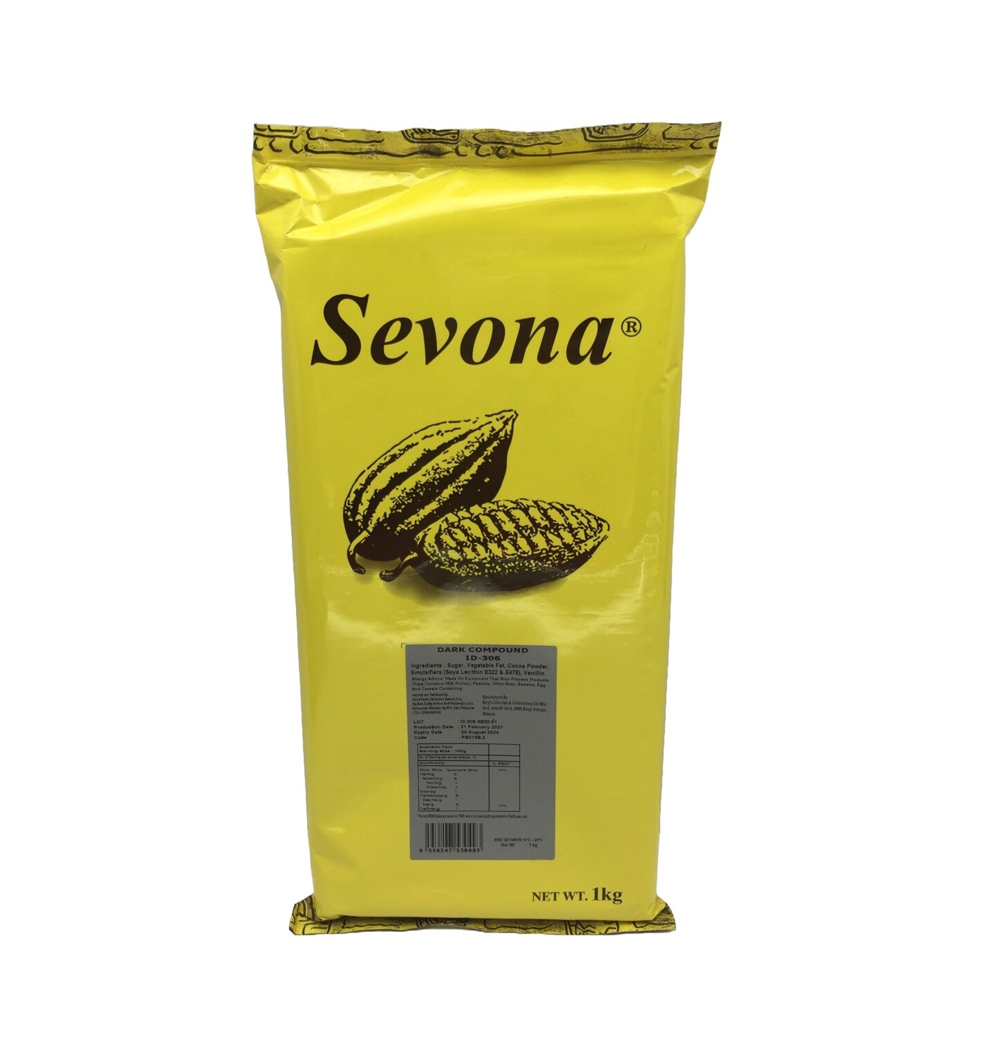 SEVONA DARK CHOCOLATE COMPOUND 1kg