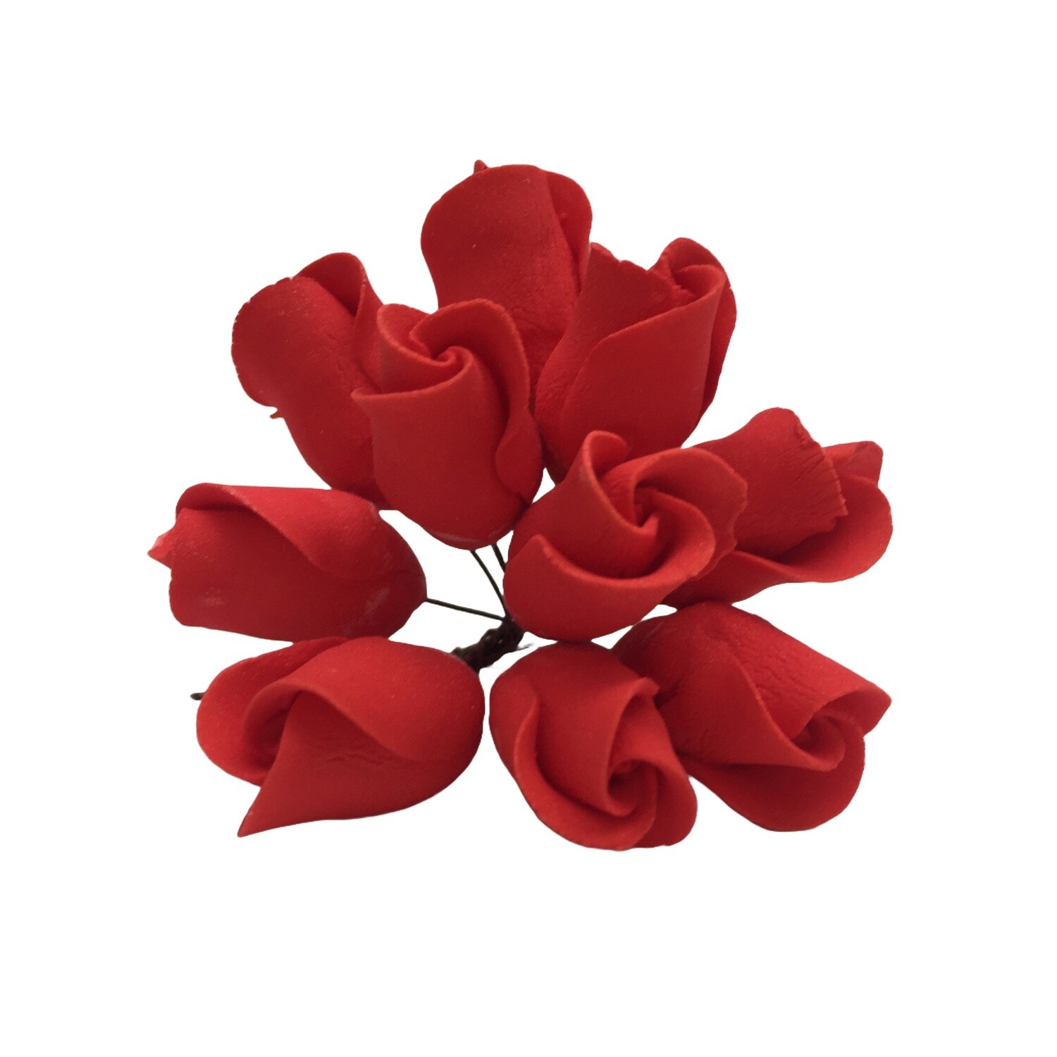 SL0576 ROSE BUDS RED FLOWER TOPPER 10&#39;s