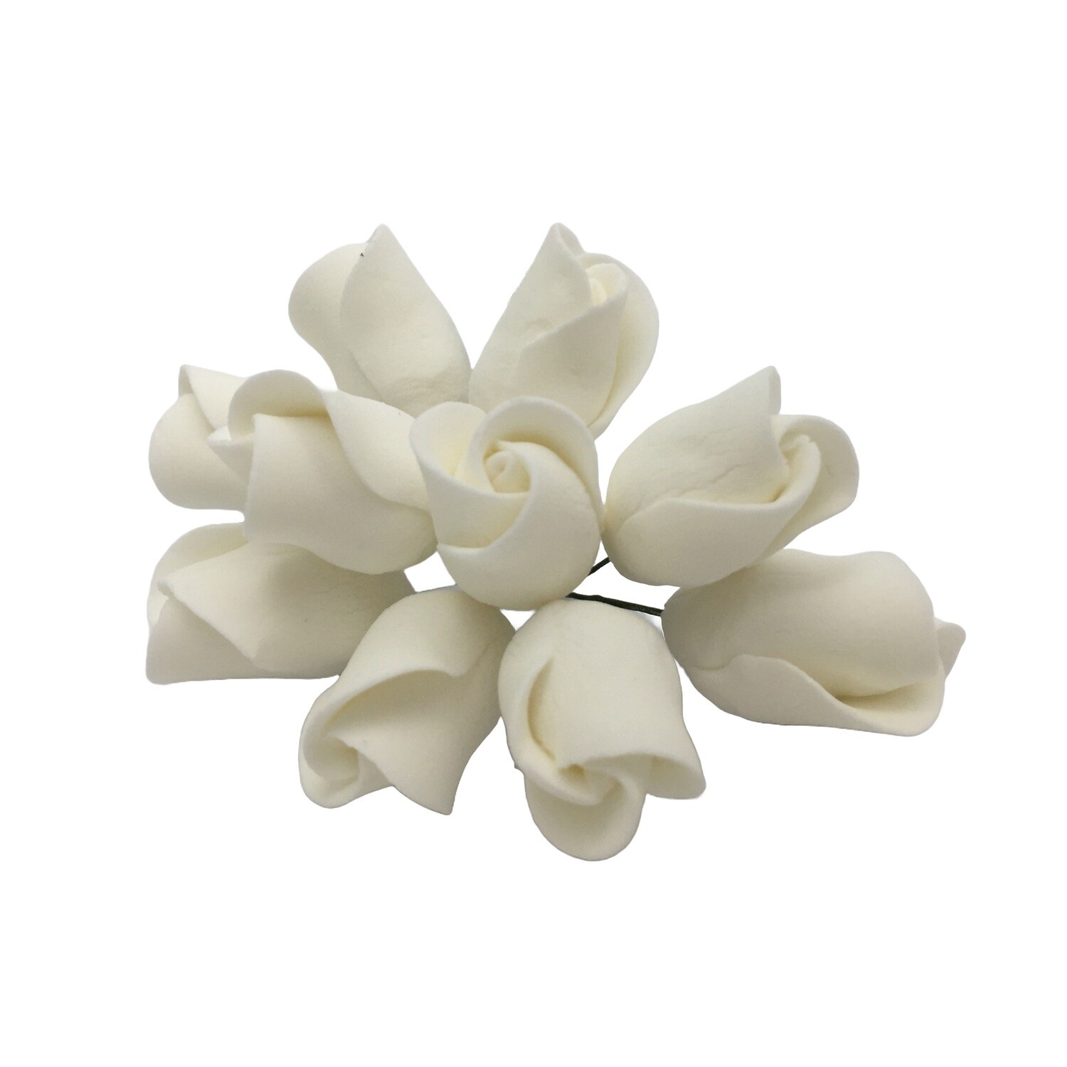 SL0576 ROSE BUDS WHITE FLOWER TOPPER 10&#39;s