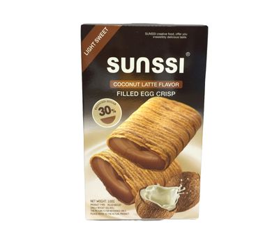 SUNSSI FILLED EGG CRISP COCONUT LATTE FLAVOR 100g