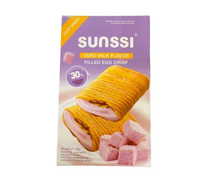 SUNSSI FILLED EGG CRISP TARO MILK FLAVOR 100g