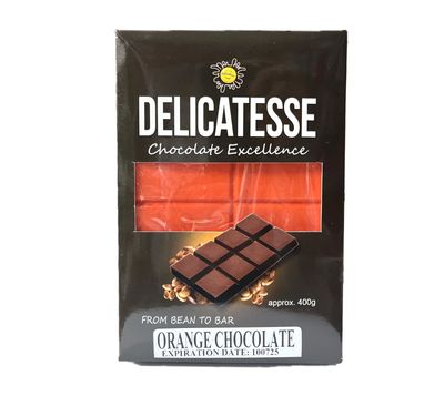 DELICATESSE ORANGE CHOCOLATE BAR 400G