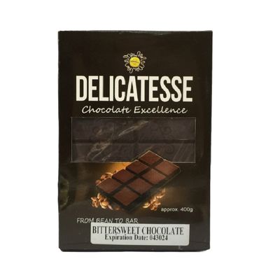 DELICATESSE BITTERSWEET CHOCOLATE BAR 400G