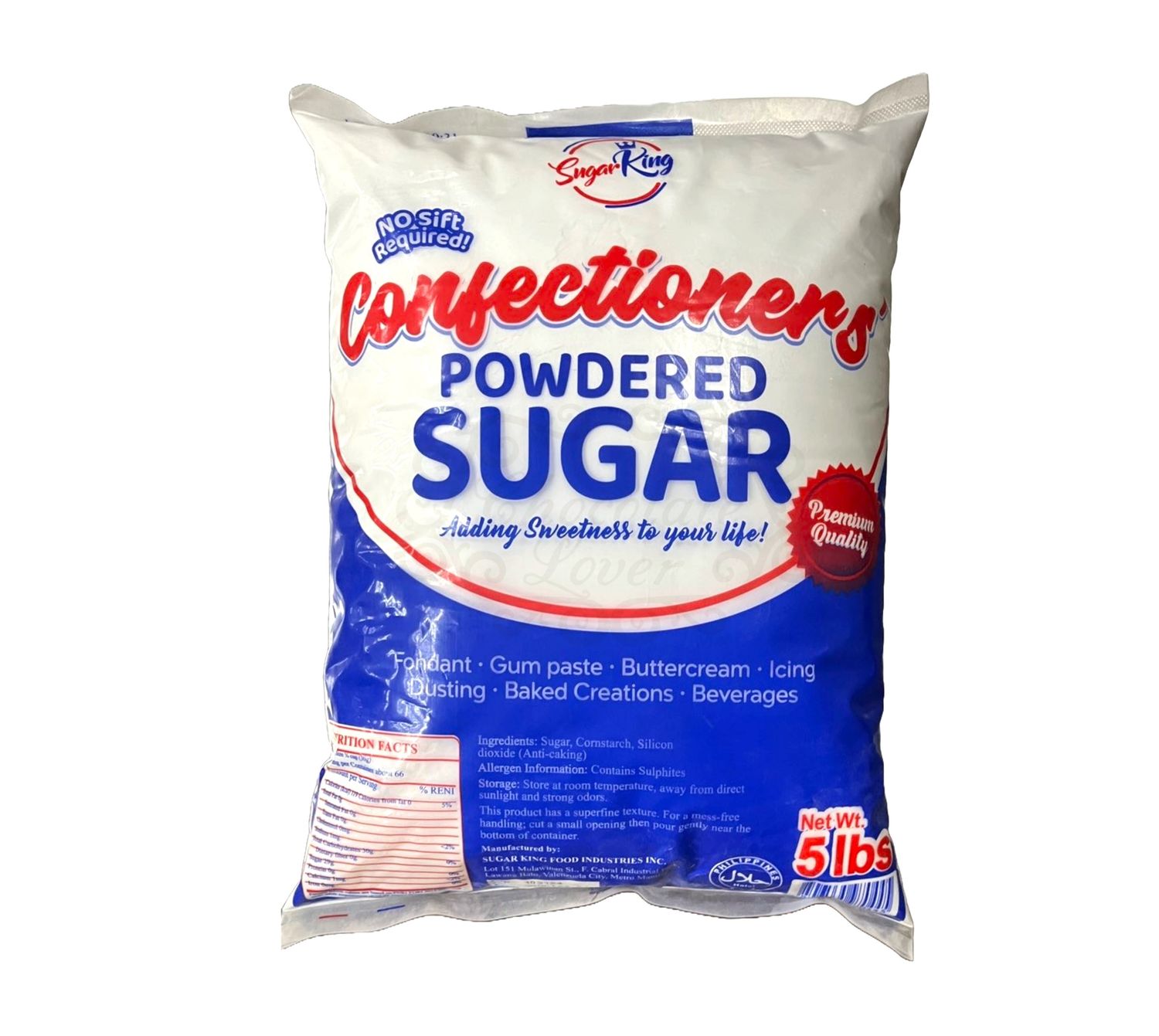 SUGAR KING CONFECTIONERS&#39; SUGAR 5lbs (2272g)