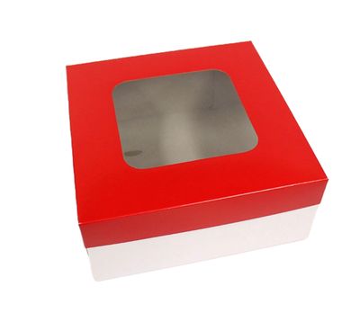 9&quot; X 9&quot; X 4&quot; RED COVER WHITE BOTTOM 10&#39;s