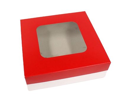 9&quot; X 9&quot; X 3&quot; RED WHITE BOTTOM 10&#39;S
