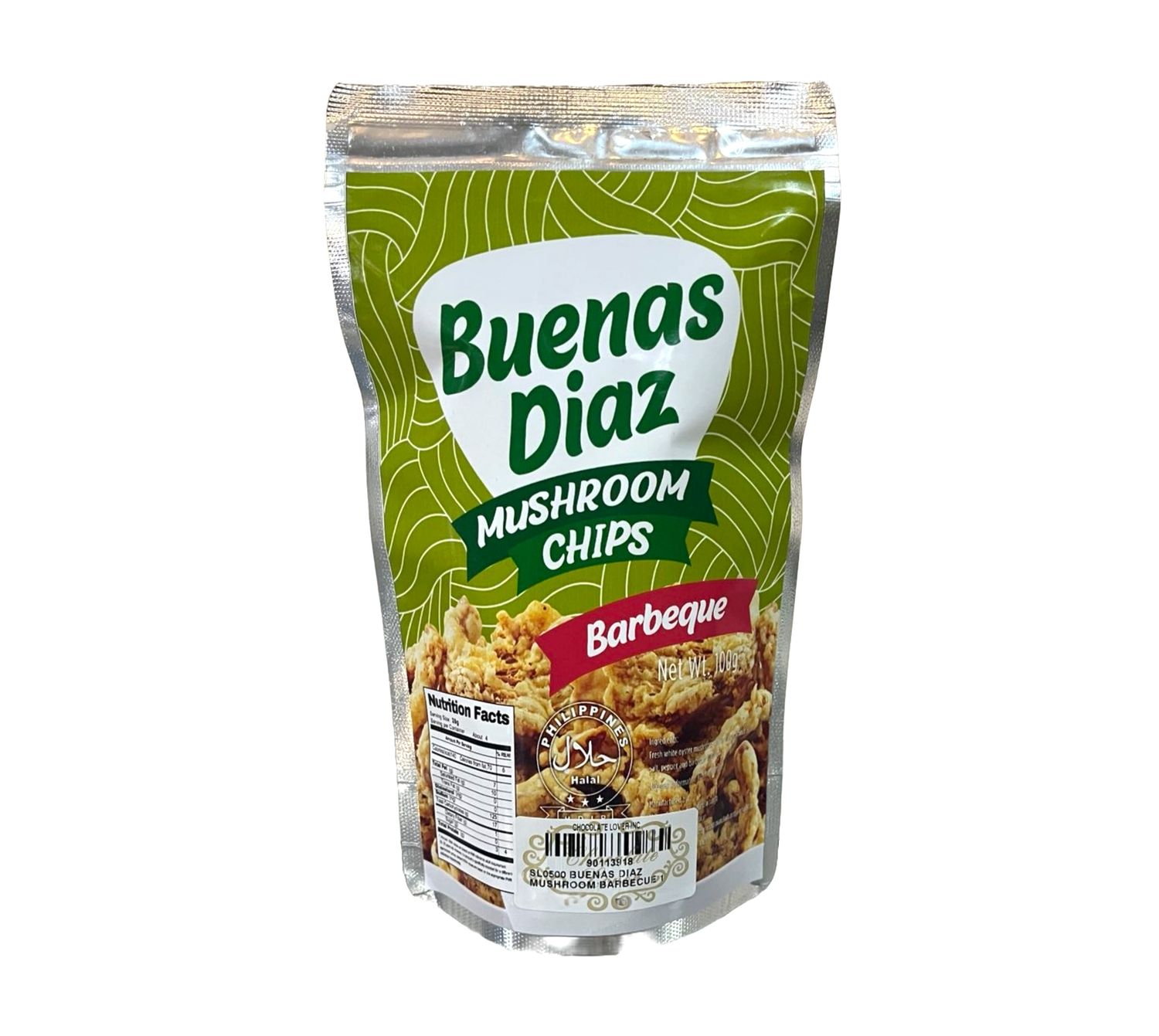 BUENAS DIAZ MUSHROOM CHIPS BARBECUE FLAVOR 100G