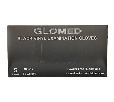 SL0395 BLACK VINYL GLOVES SMALL 100&#39;s