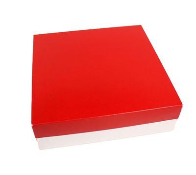 10&quot; X 10&quot; X 3&quot; DEEP RED WHITE BOTTOM 10&#39;s