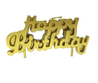 SL064 HAPPY BDAY CANDLE MINI GOLD