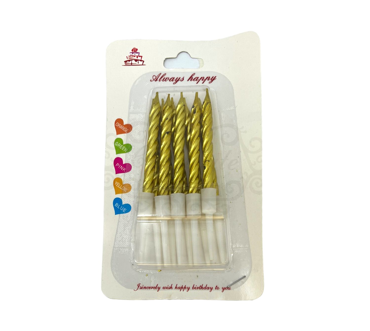 SL064 CANDLE SPIRAL GOLD 1.75&quot;
