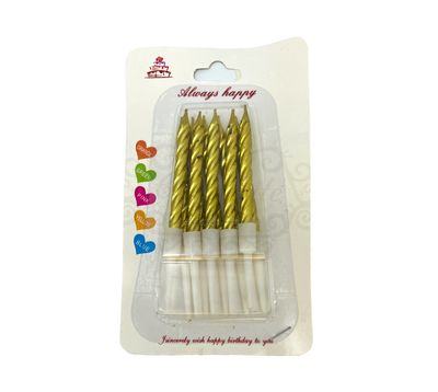 SL064 CANDLE SPIRAL GOLD 1.75&quot;