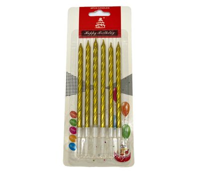 SL064 CANDLE SPIRAL GOLD 4&quot;