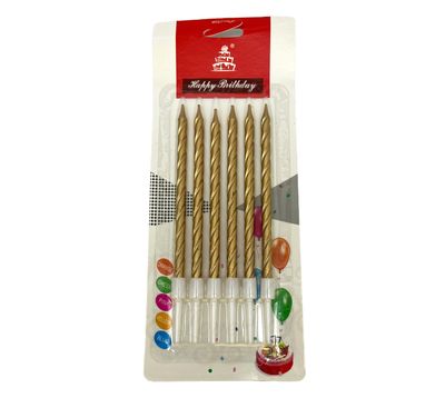 SL064 CANDLE SPIRAL CHAMPAGNE 4&quot;