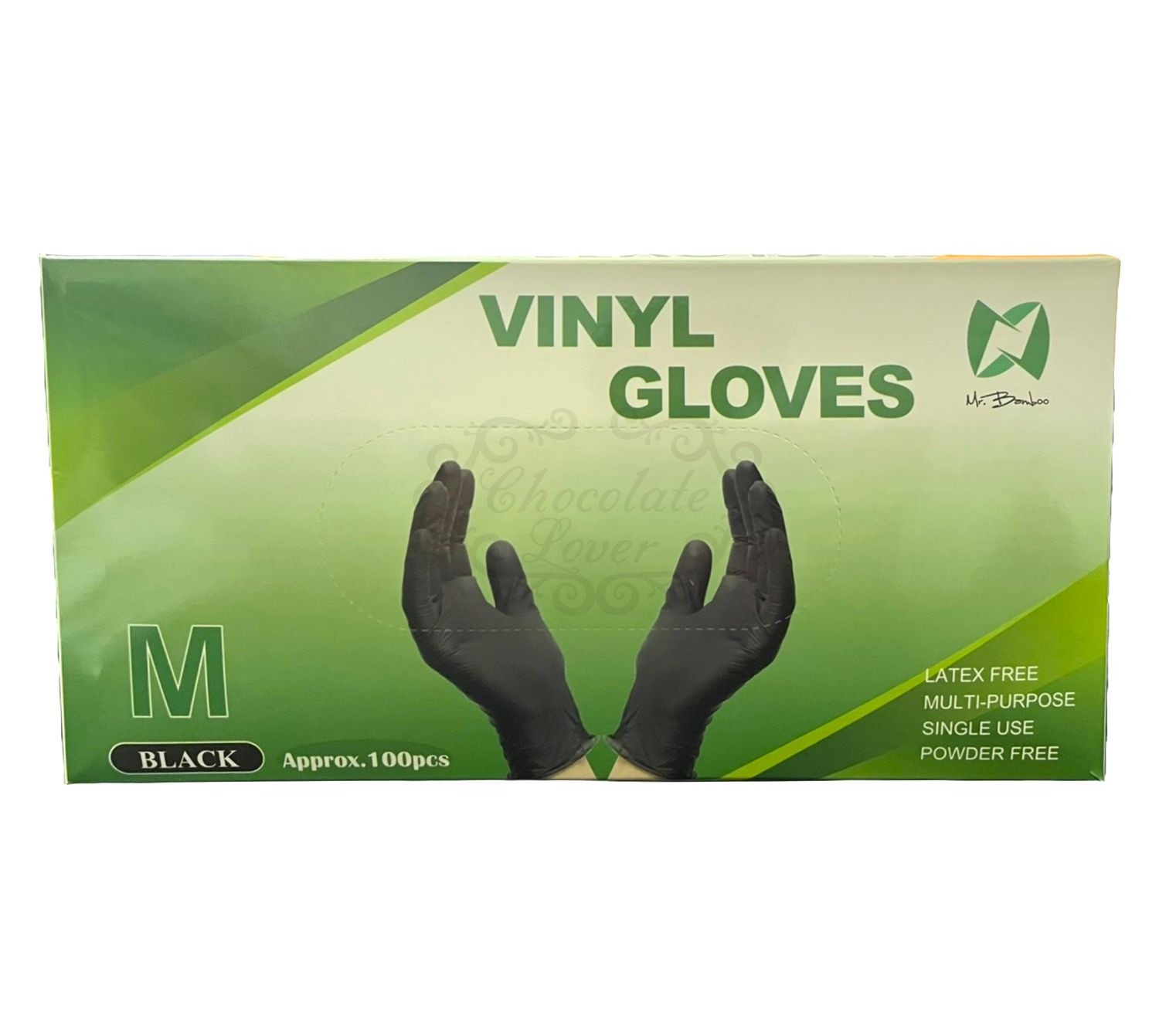 SL0395 BLACK VINYL GLOVES MEDIUM 100&#39;s
