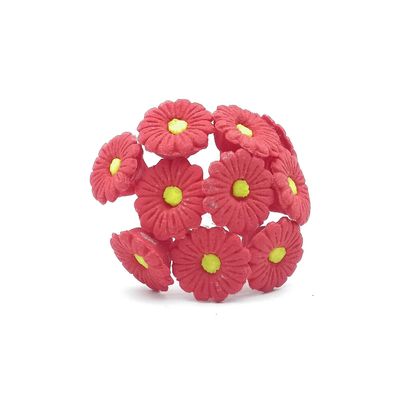 MINI DAISY RED EDIBLE TOPPER 10&#39;s