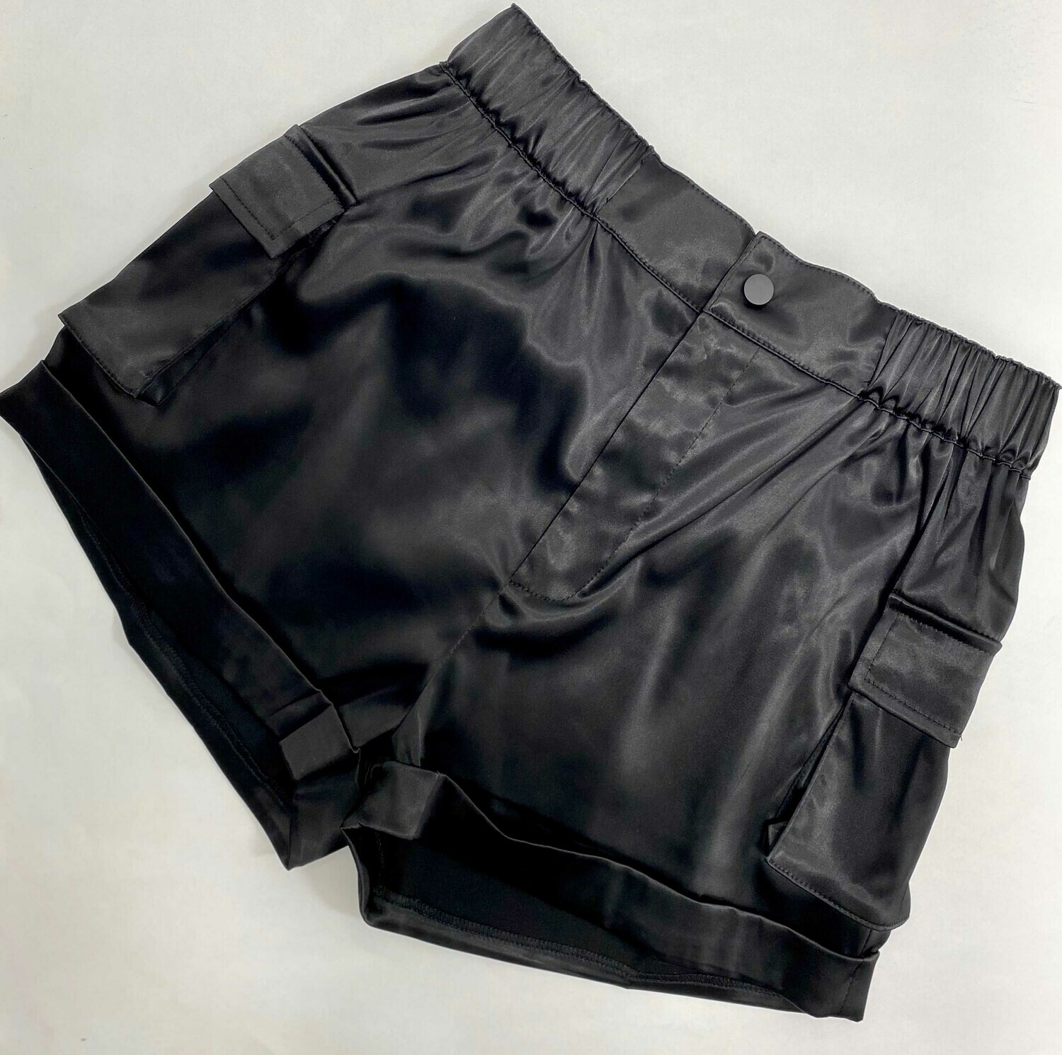 Satin Shorts With Cargo Pockets