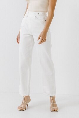 Wrap Front White Jeans