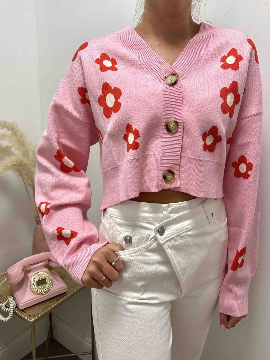 Daisy Floral Sweater Cardigan