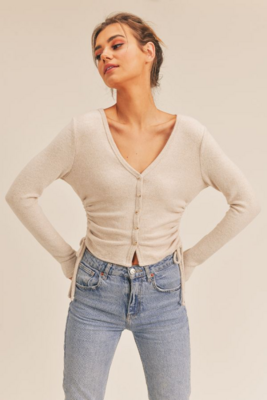 Further Beyond Button Down Cropped Top