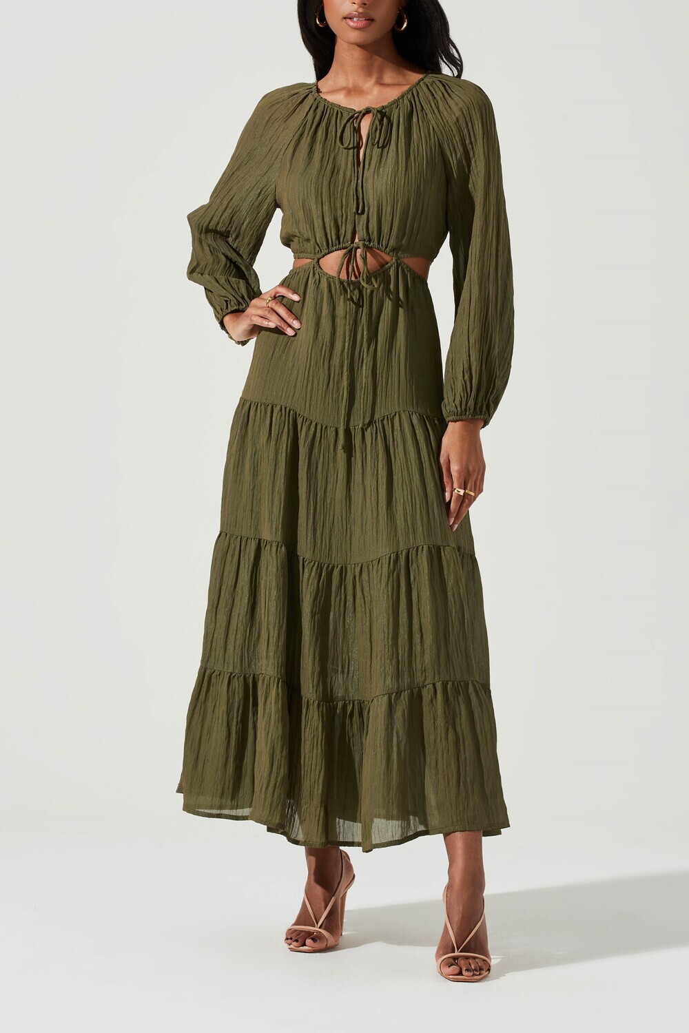 Freya Cutout Maxi Dress Olive
