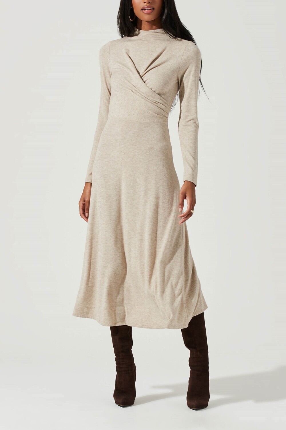 Delancy Knit Midi Dress Oatmeal