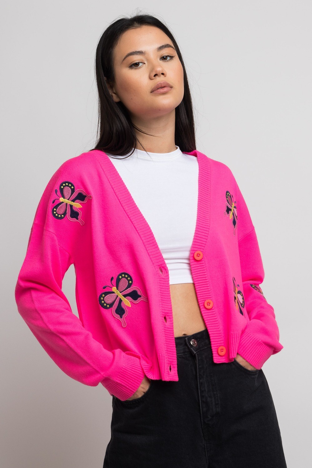 Butterfly Embroidered Cardigan