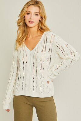 Chenille V-Neck Sweater Top