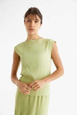 Lee Textured Short Sleeve Top Lime
