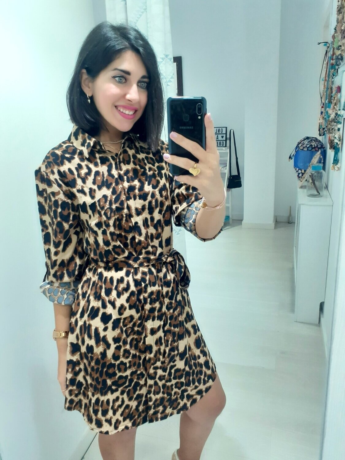 Vestido camisero animal print