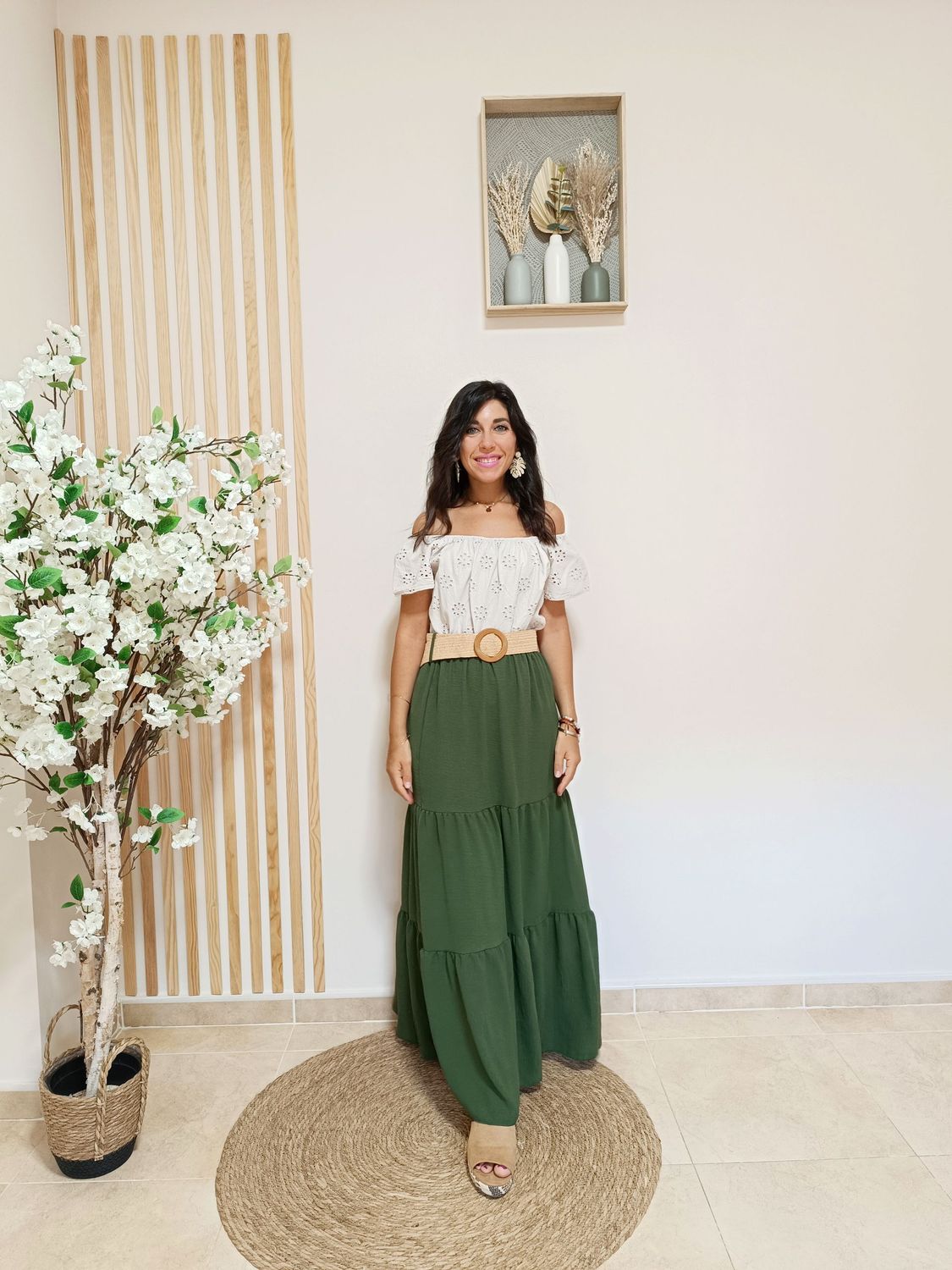 Falda Idaira verde kaki