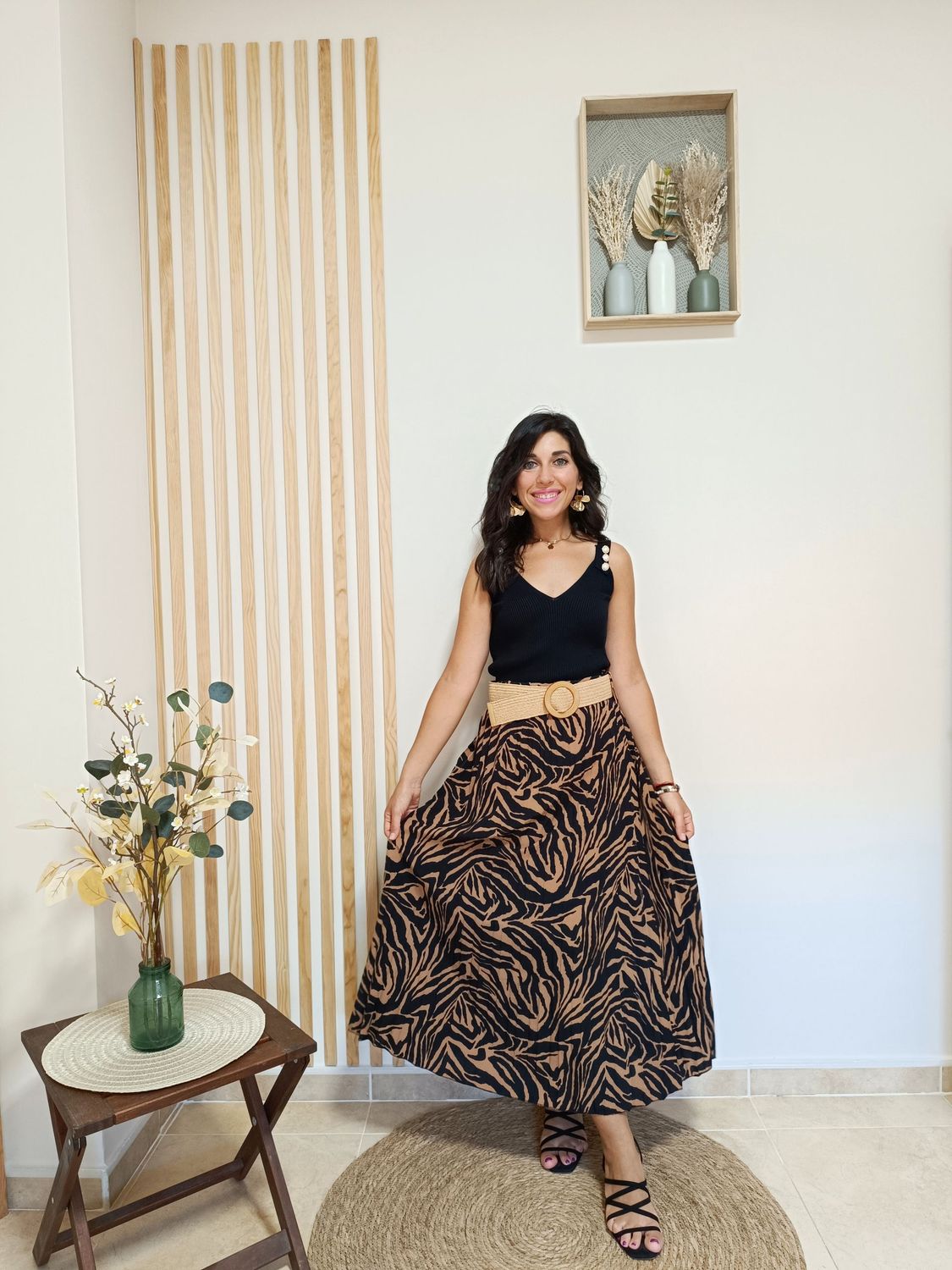 Falda Kenia plisada
